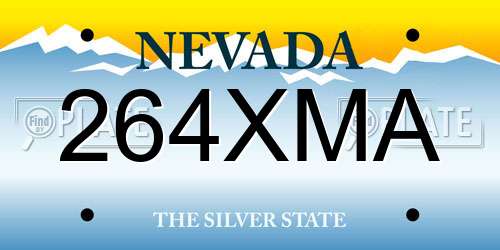264XMA Nevada License Plate