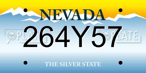 264Y57 Nevada License Plate
