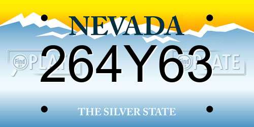 264Y63 Nevada License Plate