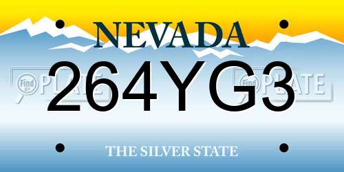 264YG3 Nevada License Plate