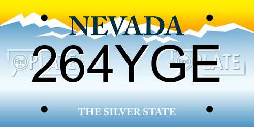 264YGE Nevada License Plate