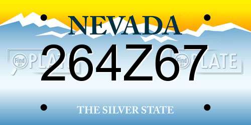 264Z67 Nevada License Plate