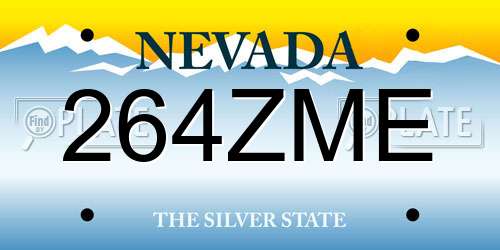 264ZME Nevada License Plate