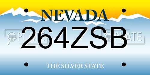 264ZSB Nevada License Plate