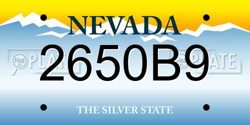 2650B9 Nevada License Plate