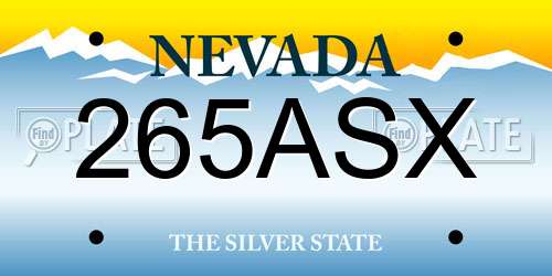 265ASX Nevada License Plate