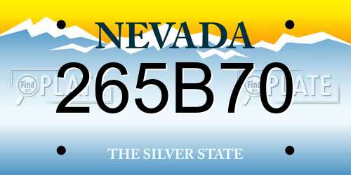 265B70 Nevada License Plate