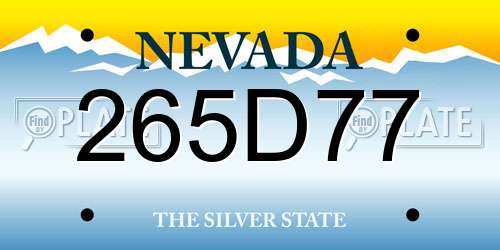 265D77 Nevada License Plate