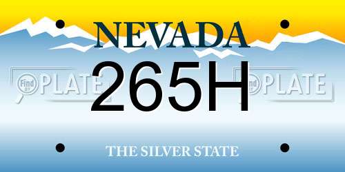 265H Nevada License Plate