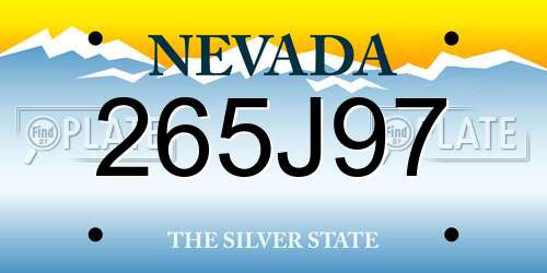 265J97 Nevada License Plate