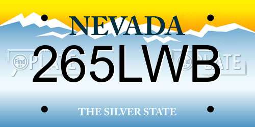 265LWB Nevada License Plate
