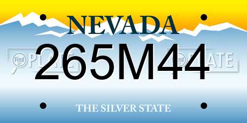 265M44 Nevada License Plate
