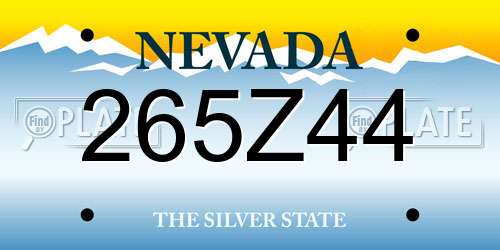 265Z44 Nevada License Plate