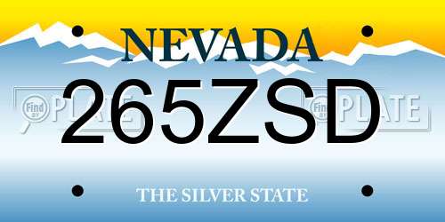 265ZSD Nevada License Plate