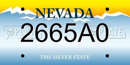 2665A0 Nevada License Plate
