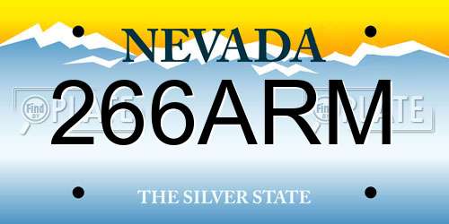 266ARM Nevada License Plate