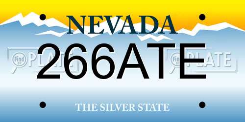 266ATE Nevada License Plate
