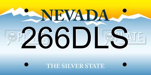 266DLS Nevada License Plate
