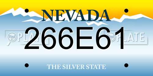 266E61 Nevada License Plate