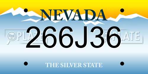 266J36 Nevada License Plate