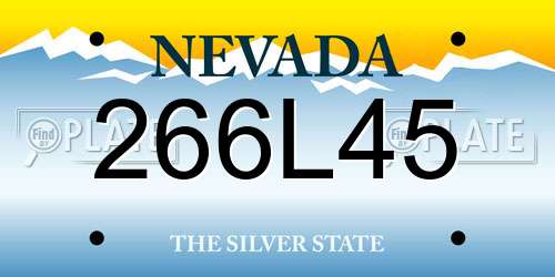 266L45 Nevada License Plate
