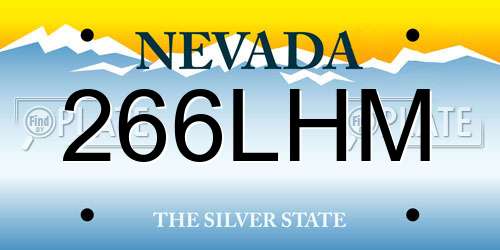 266LHM Nevada License Plate