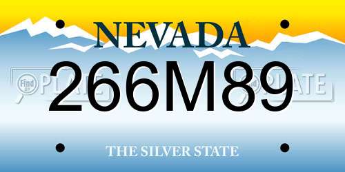 266M89 Nevada License Plate