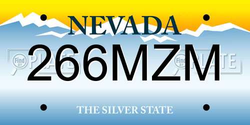 266MZM Nevada License Plate