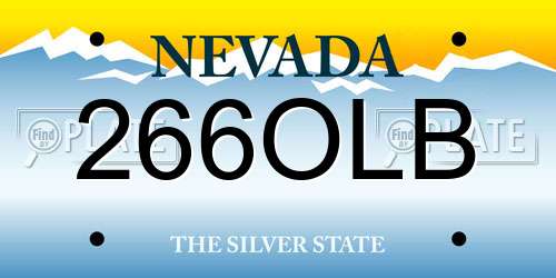 266OLB Nevada License Plate