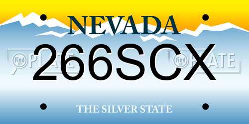 266SCX Nevada License Plate