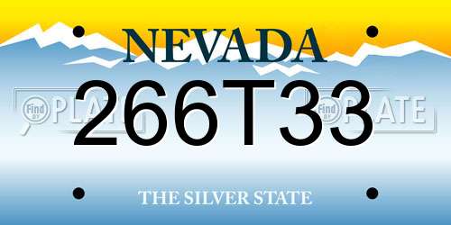266T33 Nevada License Plate