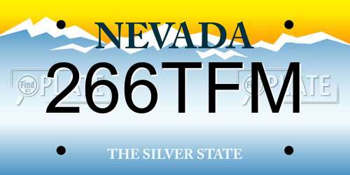 266TFM Nevada License Plate