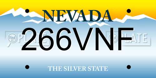 266VNF Nevada License Plate