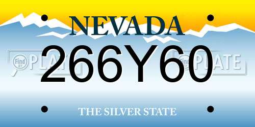 266Y60 Nevada License Plate