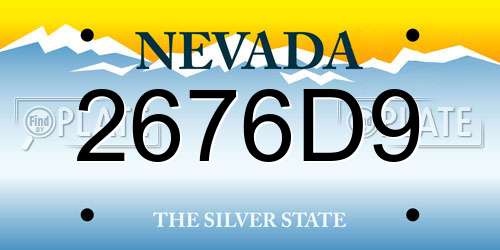 2676D9 Nevada License Plate