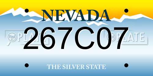 267C07 Nevada License Plate