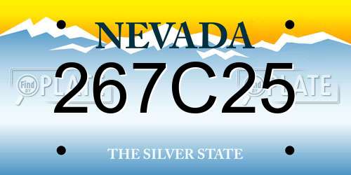 267C25 Nevada License Plate