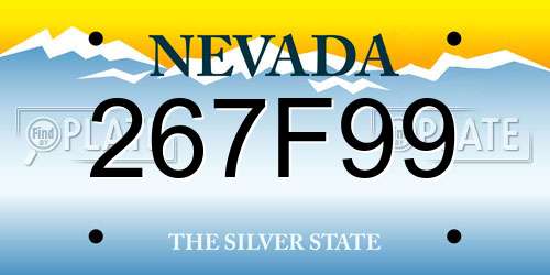 267F99 Nevada License Plate