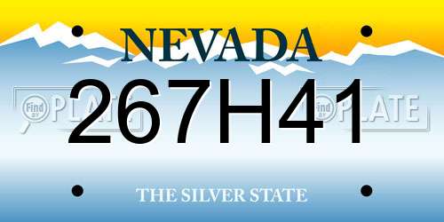 267H41 Nevada License Plate