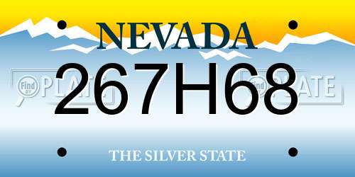 267H68 Nevada License Plate