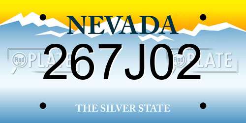 267J02 Nevada License Plate