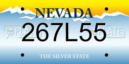 267L55 Nevada License Plate