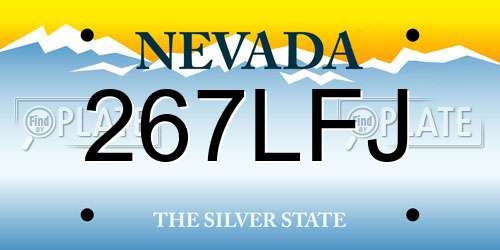 267LFJ Nevada License Plate