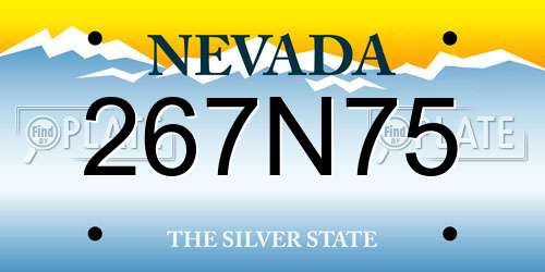267N75 Nevada License Plate