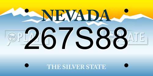 267S88 Nevada License Plate