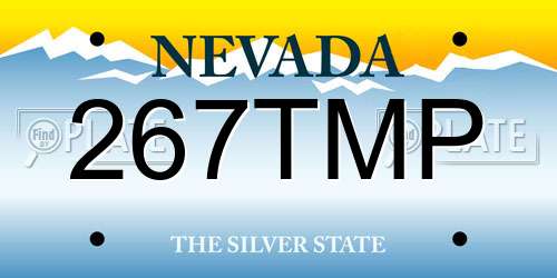 267TMP Nevada License Plate