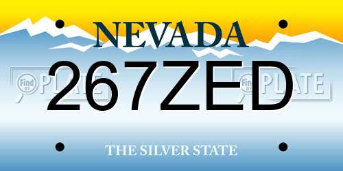 267ZED Nevada License Plate