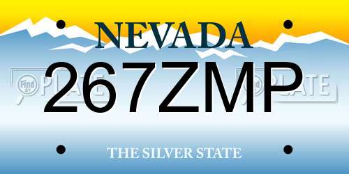 267ZMP Nevada License Plate