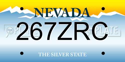 267ZRC Nevada License Plate