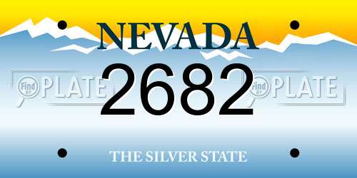 2682 Nevada License Plate
